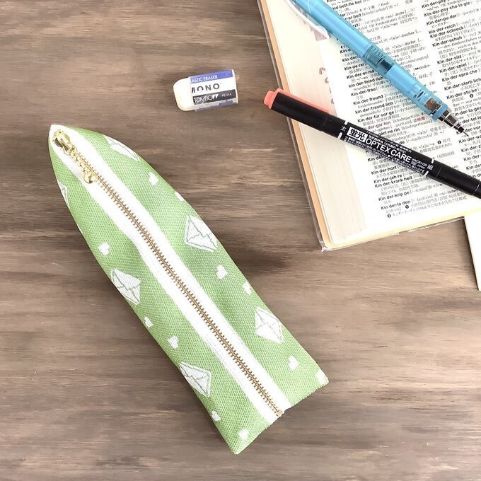 【ラブレター】畳縁 ぺたんこ ミニポーチ 小銭入れ カードケース メロン色 グリーン 手紙 ハート