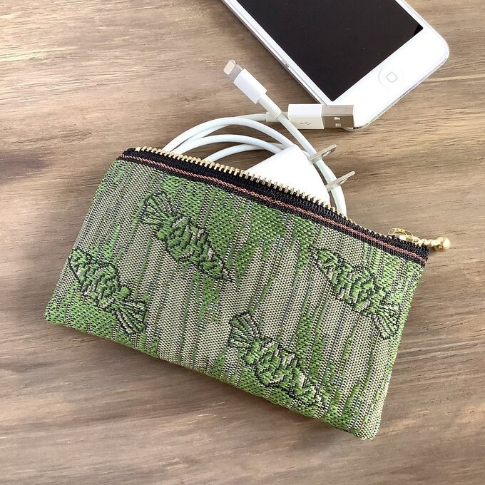 【山葵】畳縁 テトラ型 ペンケース わさび 安曇野 信州 グリーン