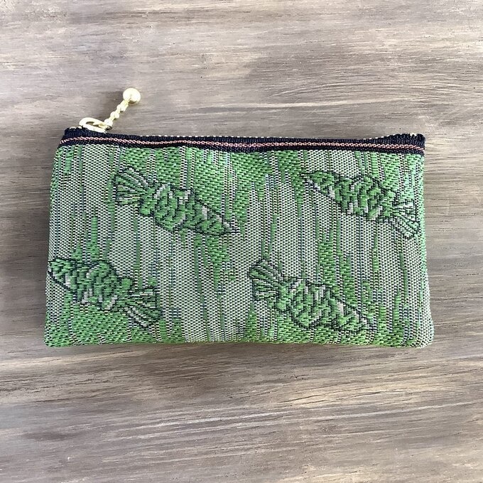 【山葵】畳縁 ぺたんこ ミニポーチ 小銭入れ カードケース わさび 安曇野 信州 グリーン