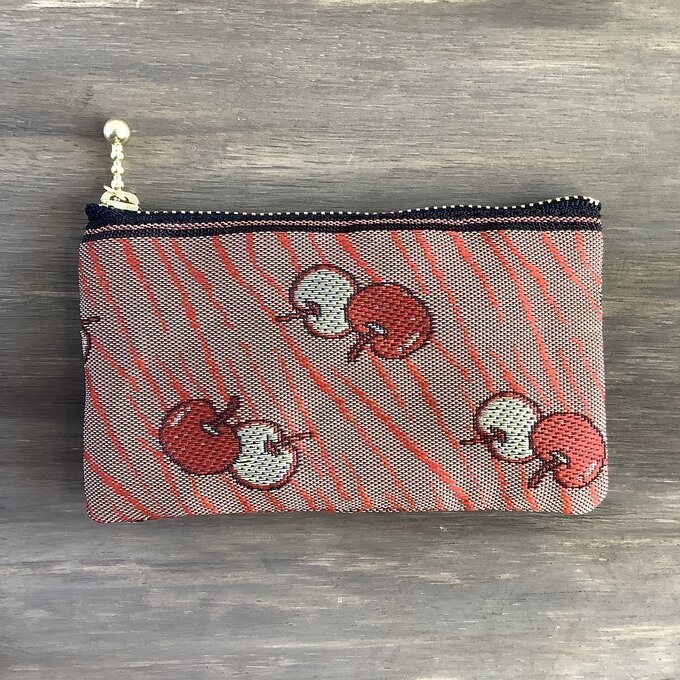 【りんご】畳縁 ぺたんこ ミニポーチ 小銭入れ カードケース リンゴ 安曇野 信州 赤