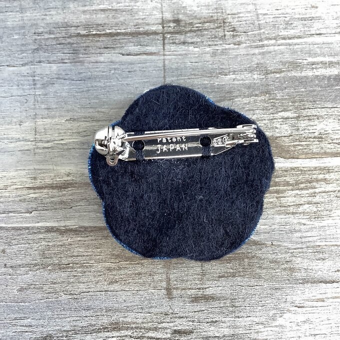 【スチームパンク】水引 ブローチ ロボホンとお揃い♪ブルー 帯留 ロボット 歯車