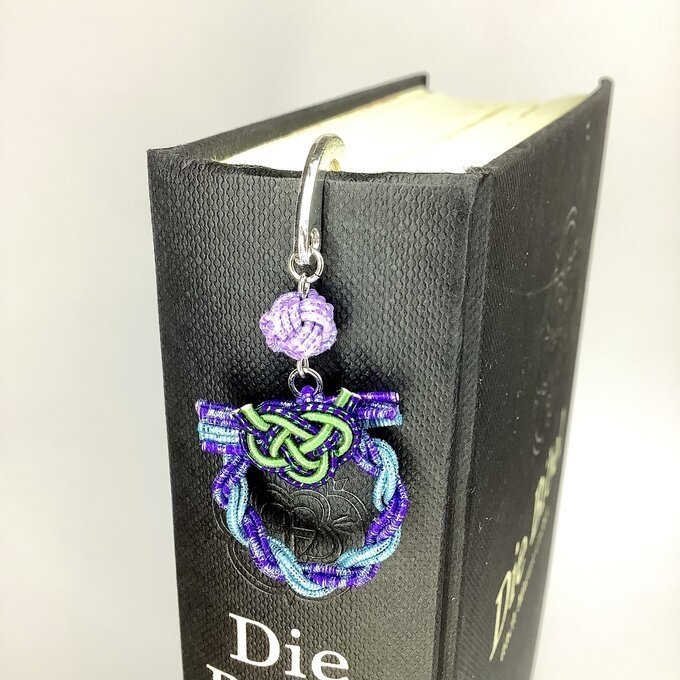 御朱印帳 しおり 水引【ミニリース】ブックマーカー 和風 手帳 ブルー