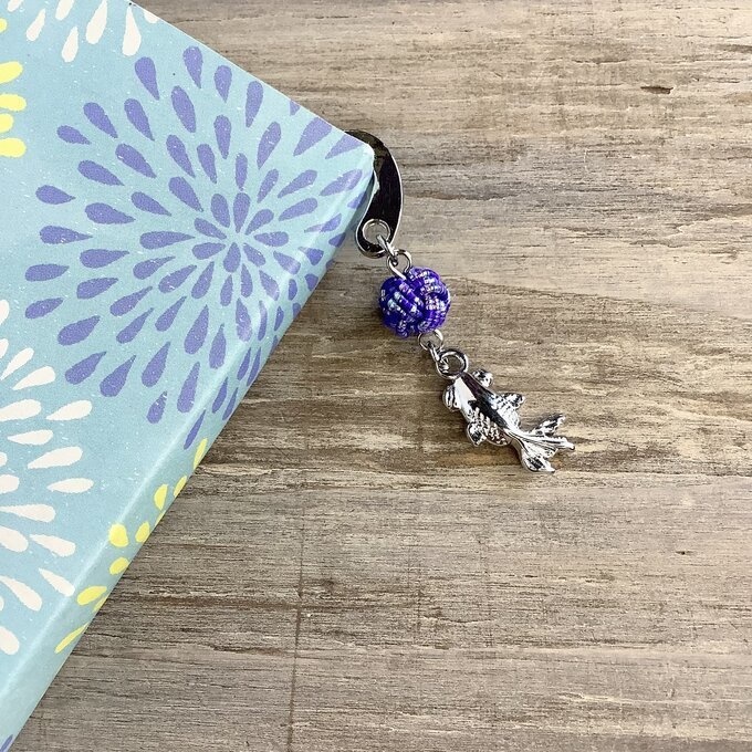 御朱印帳 しおり 水引【銀魚】ブックマーカー 金魚 青 縁起物