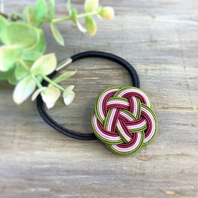 水引 ヘアゴム【桜餅】お花 和風 和菓子