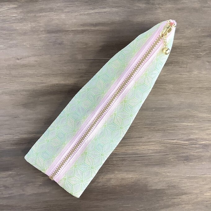 【春宵一刻】畳縁 テトラ型 ペンケース 麻の葉模様 桜色 薄緑 ピンク ニュアンスカラー