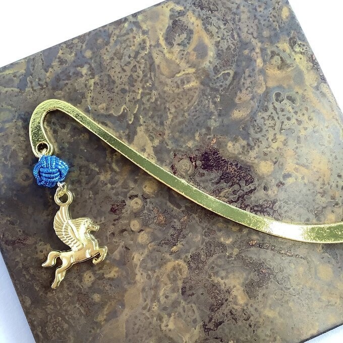 御朱印帳 しおり 水引【金のペガサス】ブックマーカー 天馬 ファンタジー