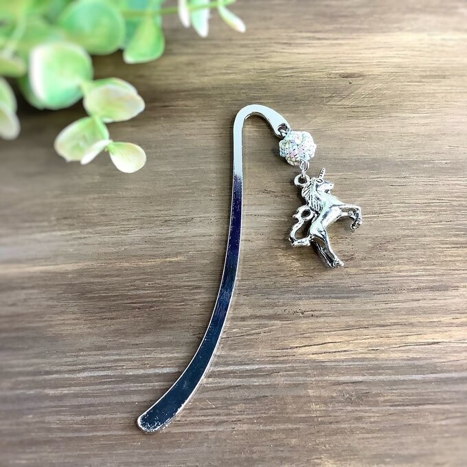 御朱印帳 しおり 水引【銀のユニコーン】ブックマーカー ファンタジー