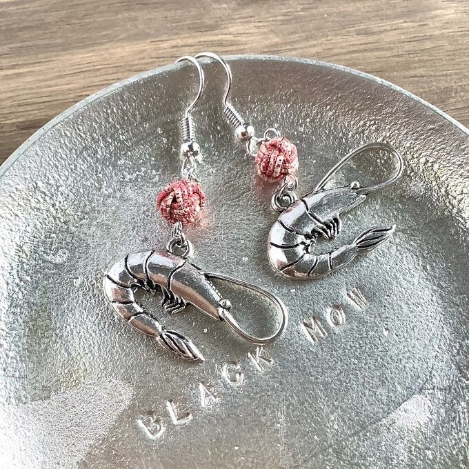 水引【海老】ピアス 大人可愛い 魚介 釣り シルバー