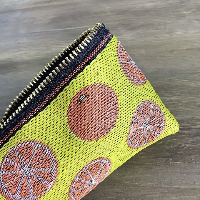 【みかん】畳縁 テトラ型 ペンケース 柑橘 オレンジ シトラス 黄色