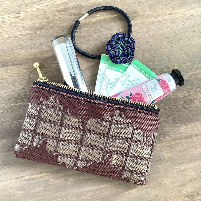 【板チョコ ミルク】畳縁 テトラ型 ペンケース 茶色 バレンタイン