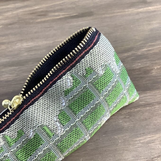 【板チョコ 抹茶】畳縁 テトラ型 ペンケース 緑色 バレンタイン