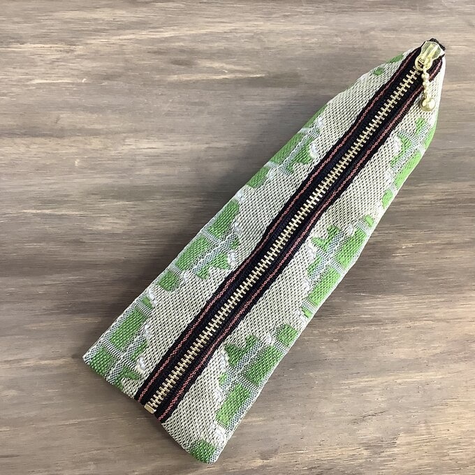 【板チョコ 抹茶】畳縁 テトラ型 ペンケース 緑色 バレンタイン