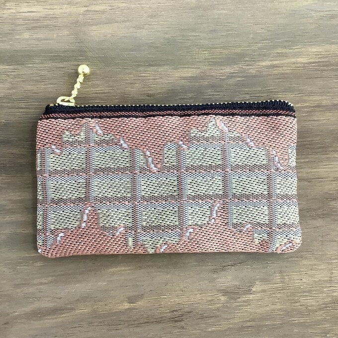 【板チョコ いちご】畳縁 ぺたんこ ミニポーチ 小銭入れ カードケース ピンク バレンタイン