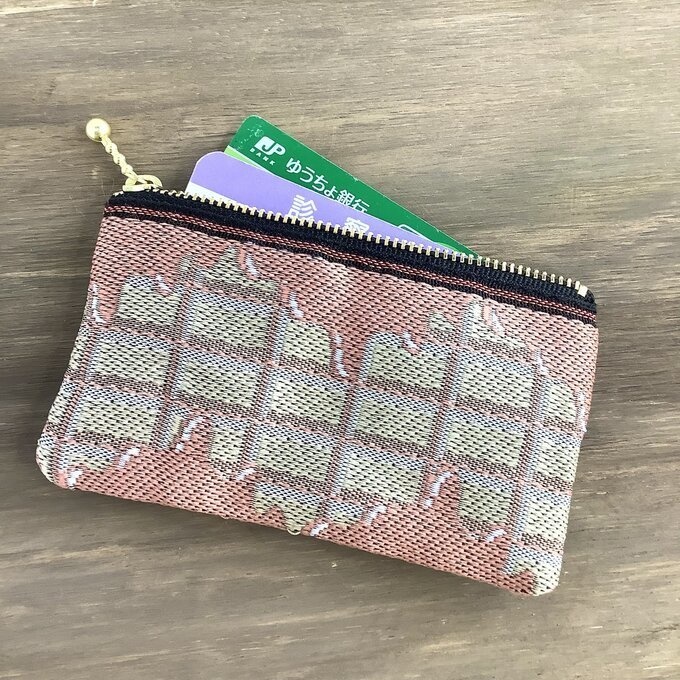 【板チョコ いちご】畳縁 ぺたんこ ミニポーチ 小銭入れ カードケース ピンク バレンタイン