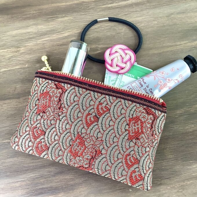 【宝船】畳縁 ぺたんこ ミニポーチ 小銭入れ カードケース 縁起物 和風