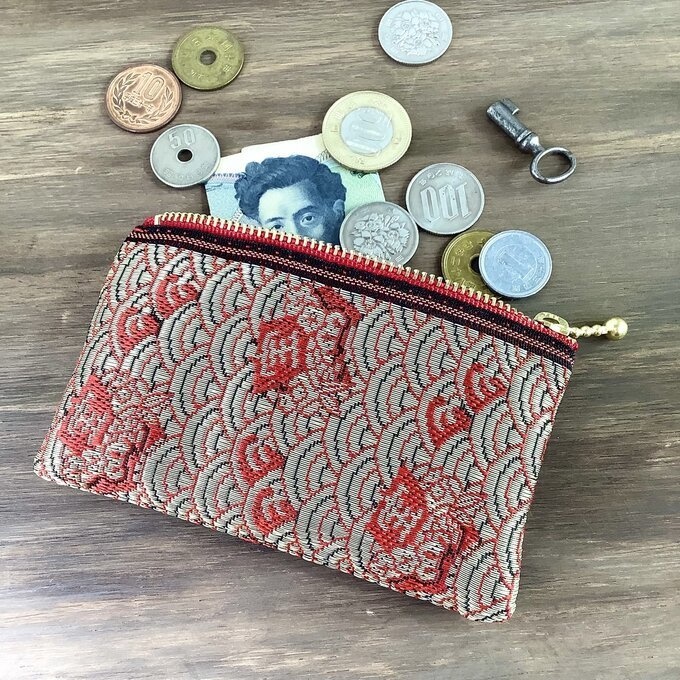 【宝船】畳縁 ぺたんこ ミニポーチ 小銭入れ カードケース 縁起物 和風