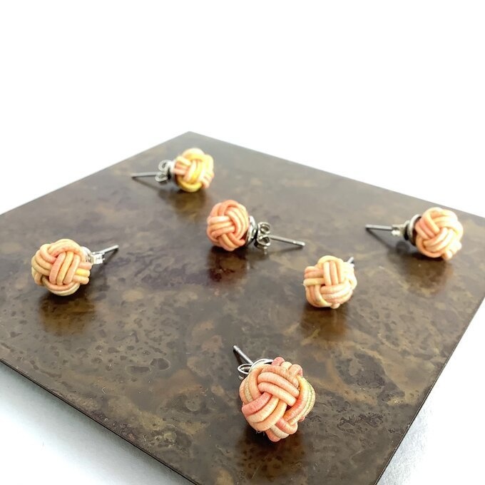 【夕焼けの雫】水引 ピアス ★オリジナル染色 大人可愛い オレンジ