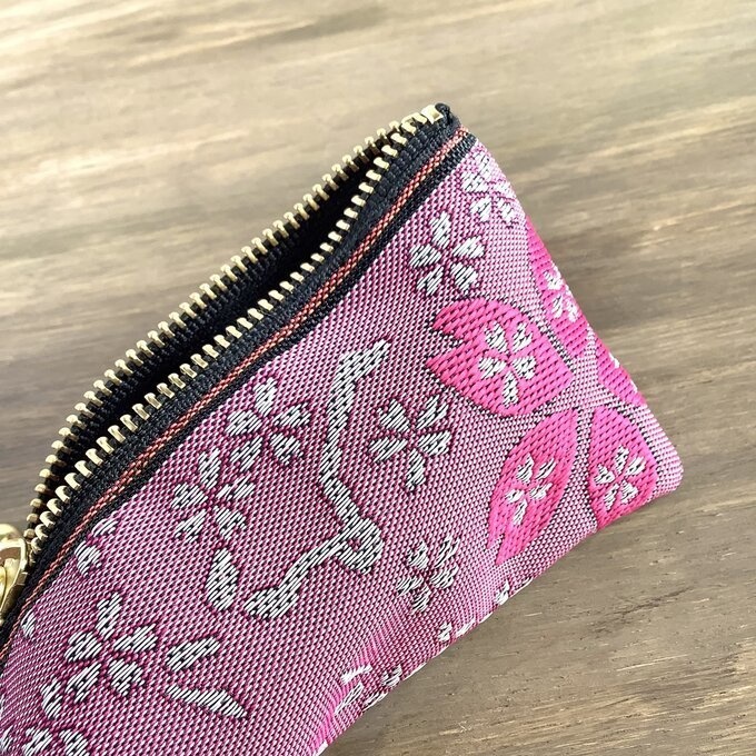 【河津桜】畳縁 テトラ型 ペンケース 桜 春 ピンク フューシャ フクシア