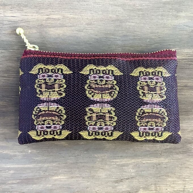 【シーサー】畳縁 ぺたんこ ミニポーチ カードケース 小銭入れ 獅子 沖縄