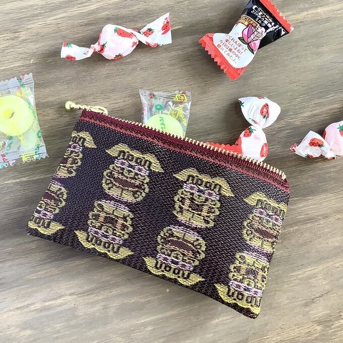 【シーサー】畳縁 ぺたんこ ミニポーチ カードケース 小銭入れ 獅子 沖縄