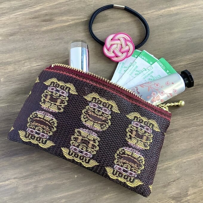 【シーサー】畳縁 ぺたんこ ミニポーチ カードケース 小銭入れ 獅子 沖縄