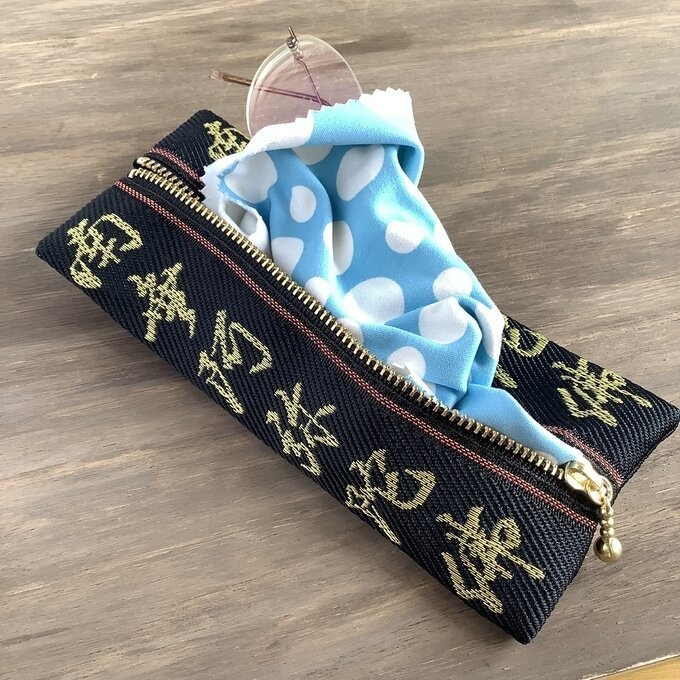 【南無阿弥陀仏】畳縁 ぺたんこ ペンケース ポーチ 数珠入れ 和風