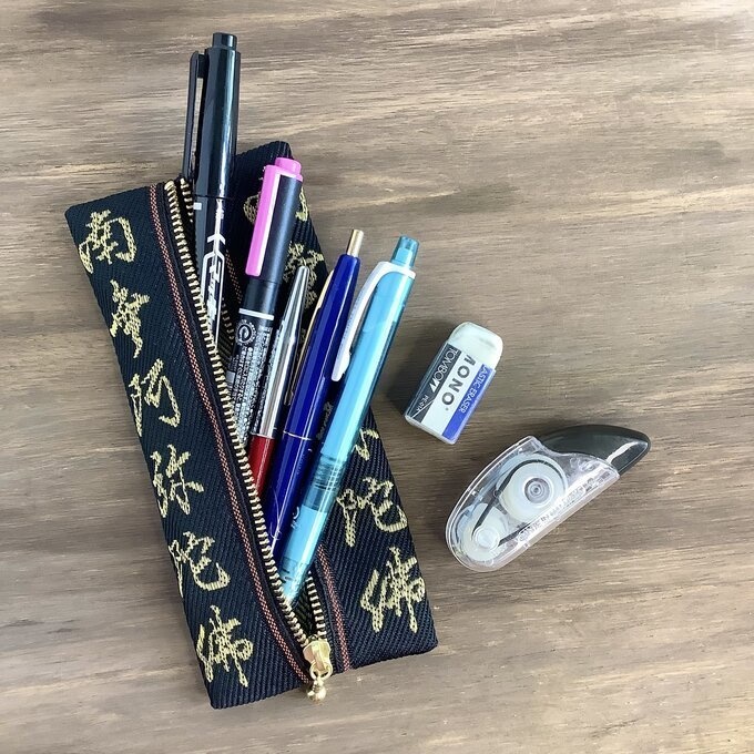 【南無阿弥陀仏】畳縁 ぺたんこ ペンケース ポーチ 数珠入れ 和風