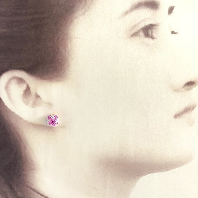 【小梅】水引 ピアス 大人可愛い ピンク コロコロ