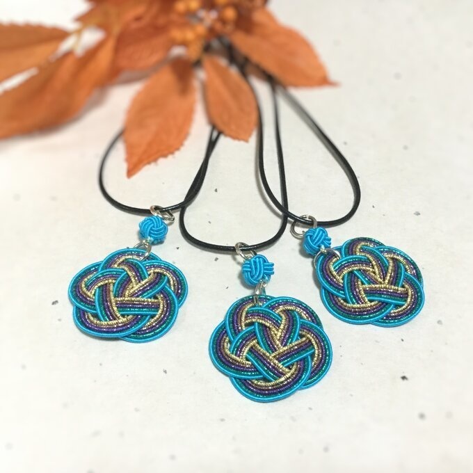 水引【オリエンタルカラー】ペンダント 大人可愛い ゆらゆら リゾートにも♪