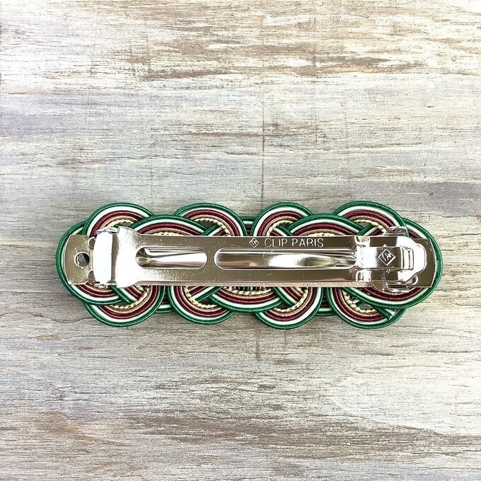 水引 バレッタ【エスニックカラー】シック 緑 ゴールド