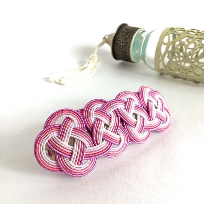 水引 バレッタ【秋桜】コスモス 和風 ピンク グラデーション