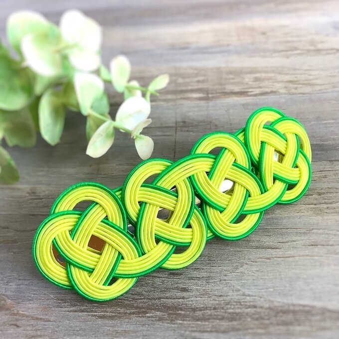 水引 バレッタ【レモン】イエロー 柑橘 爽やか