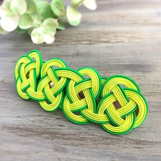 水引 バレッタ【レモン】イエロー 柑橘 爽やか