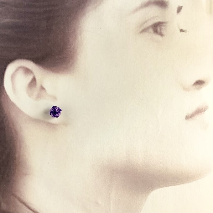 【コシキブ】水引 ピアス 大人可愛い 紫式部 紫 コロコロ