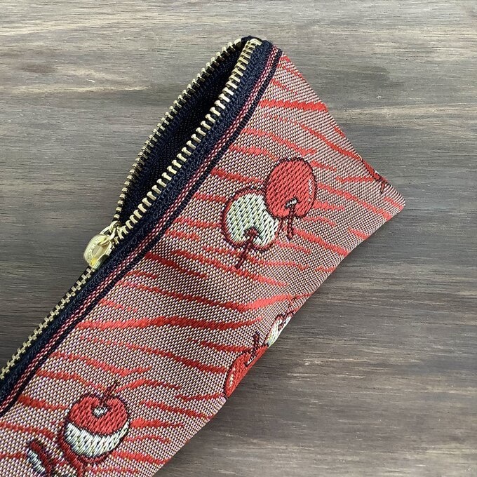 【皮むき りんご】畳縁 テトラ型 ペンケース リンゴ 安曇野 信州 赤