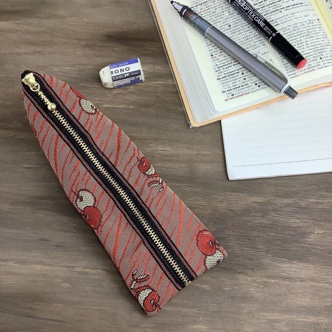 【皮むき りんご】畳縁 ぺたんこ ミニポーチ 小銭入れ カードケース リンゴ 安曇野 信州 赤