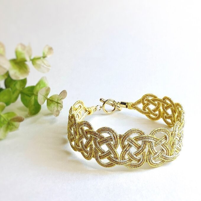 水引 ブレスレット【麦秋】ゴールド キラキラ 大人可愛い