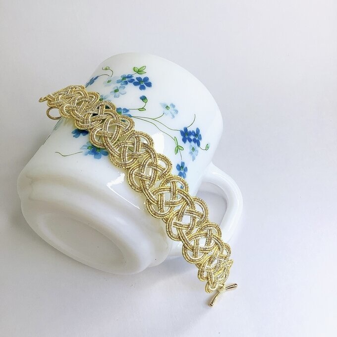 水引 ブレスレット【麦秋】ゴールド キラキラ 大人可愛い