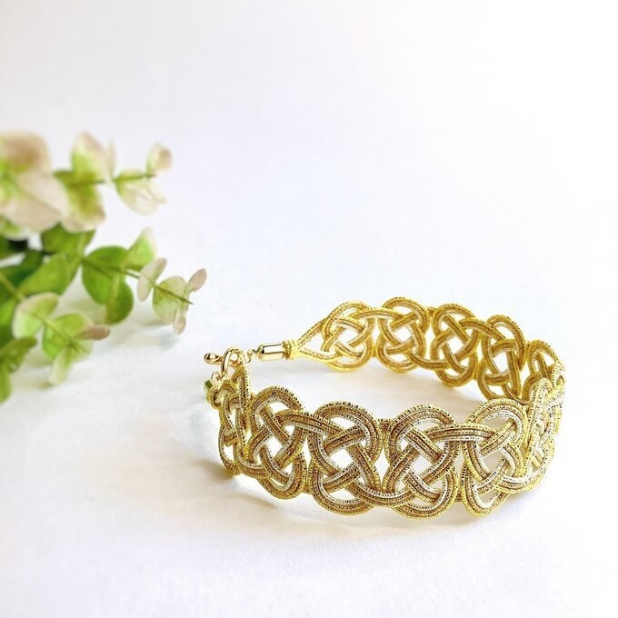 水引 ブレスレット【麦秋】ゴールド キラキラ 大人可愛い