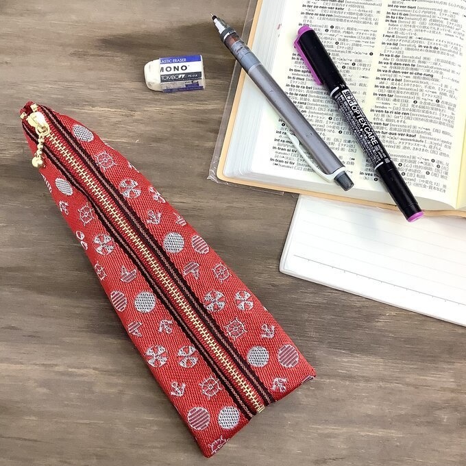 【マリン】畳縁 ミニポーチ カードケース 小銭入れ 赤 小銭入れ 海 ヨット 夕日