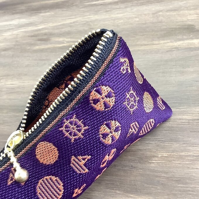 【マリン】畳縁 テトラ型 ペンケース 紫 オレンジ 海 ヨット