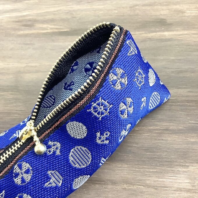 【マリン】畳縁 テトラ型 ペンケース 青 海 ヨット ブルー