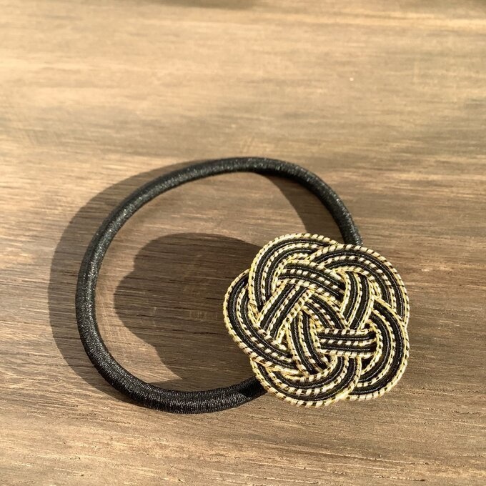 【アレカラー】水引 お花 ヘアゴム アレのアレ 虎 寅 タイガー ゴールド 黒 キラキラ 和風