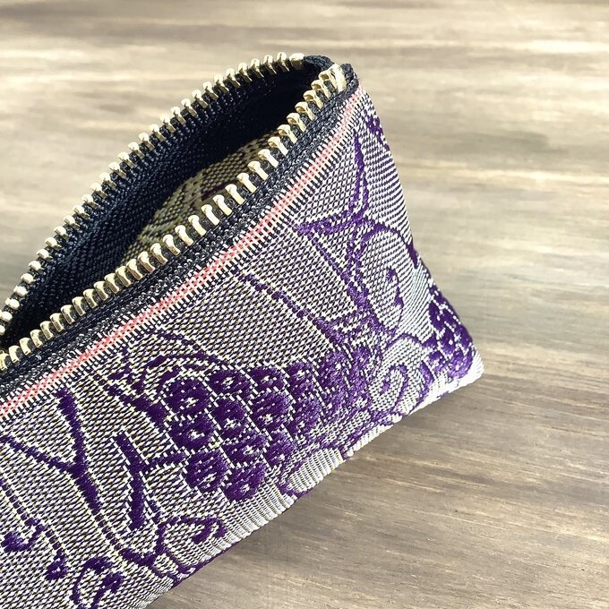 【ぶどう】畳縁 テトラ型 ペンケース 紫 葡萄 ワイン ブドウ