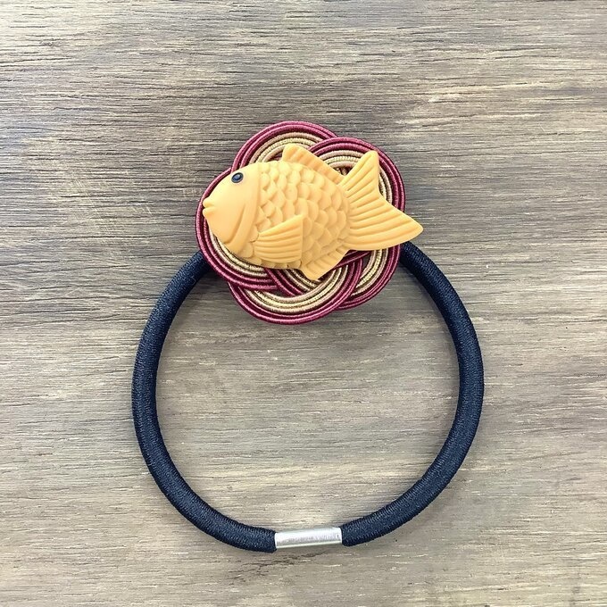 【たい焼き】水引 ヘアゴム おやつ 和菓子 鯛 魚 可愛い