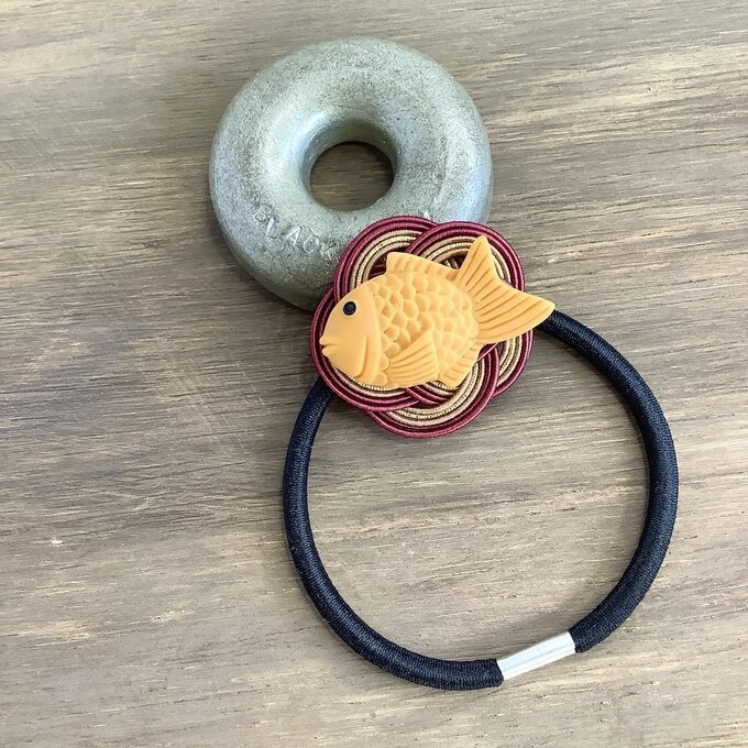 【たい焼き】水引 ヘアゴム おやつ 和菓子 鯛 魚 可愛い