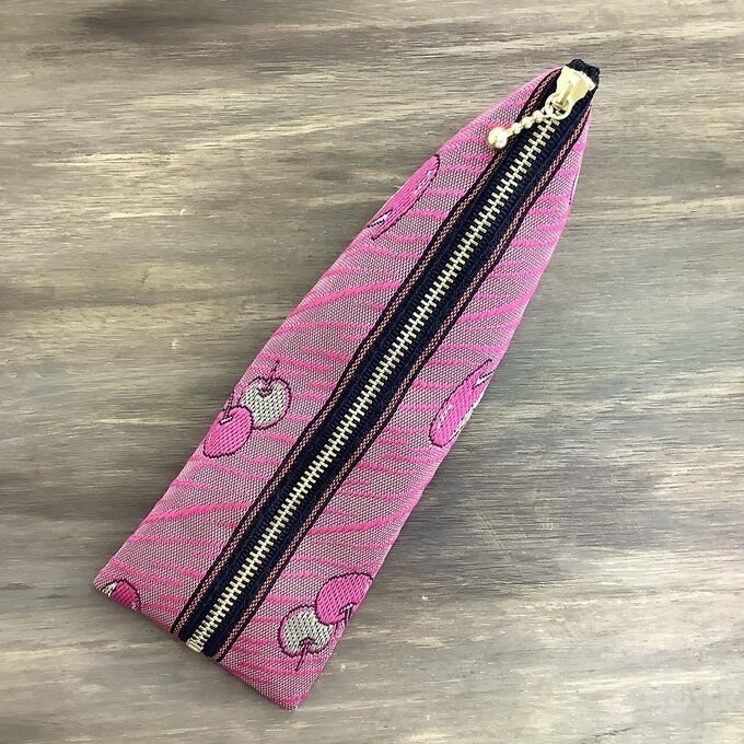 【うさぎ りんご】畳縁 テトラ型 ペンケース リンゴ 安曇野 信州 ピンク