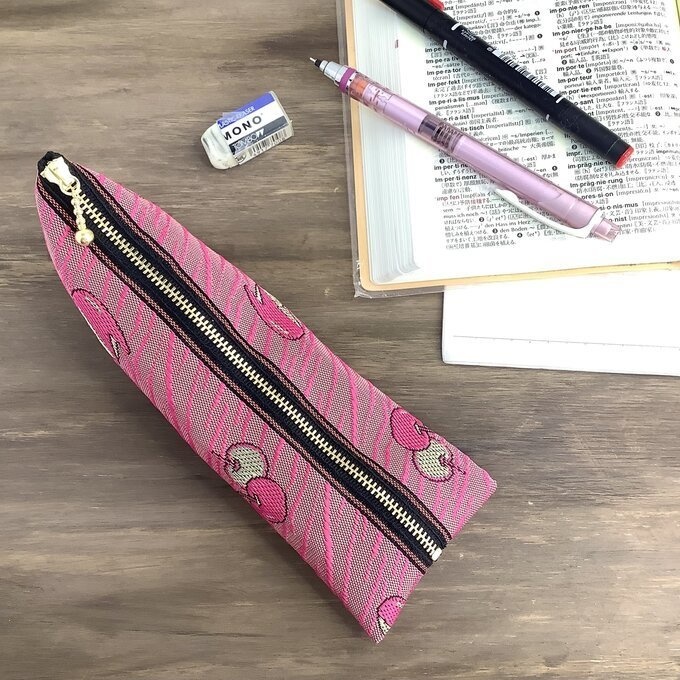 【うさぎ りんご】畳縁 ぺたんこ ミニポーチ 小銭入れ カードケース リンゴ 安曇野 信州 ピンク