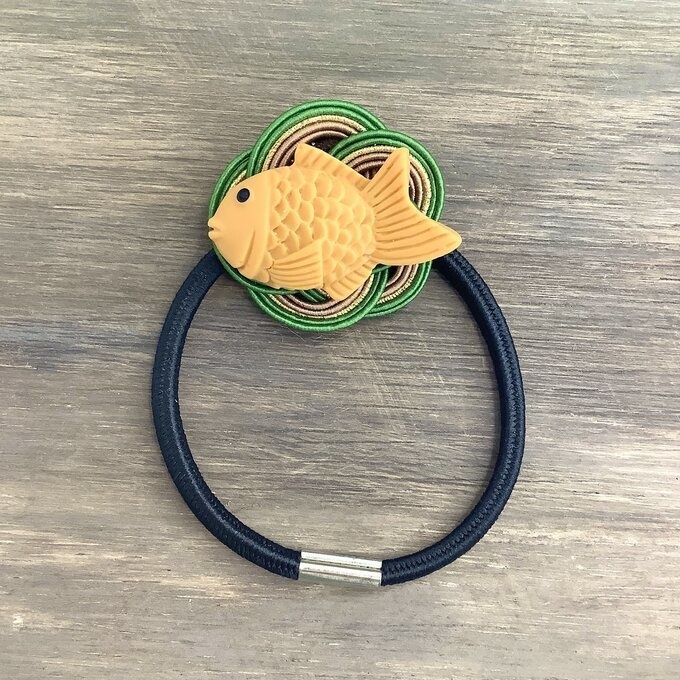 【たい焼き 抹茶】水引 ヘアゴム おやつ 和菓子 鯛 魚 可愛い