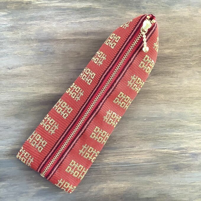 【双喜紋】畳縁 テトラ型 ペンケース 中華 チャイナ ダブルハピネス